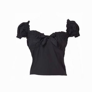 BLACK milkmaid bow top